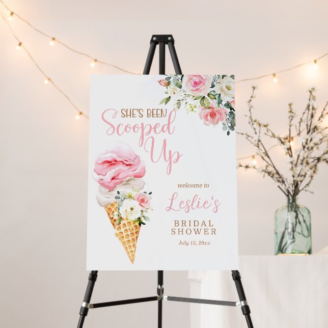 She's Been Scooped Up Welcome Sign Editable Summer (In Situ (Stand))