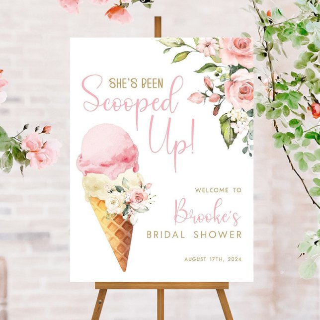 She's Been Scooped Up Welcome Sign, Ice Cream Brid Foam Board (Creator Uploaded)