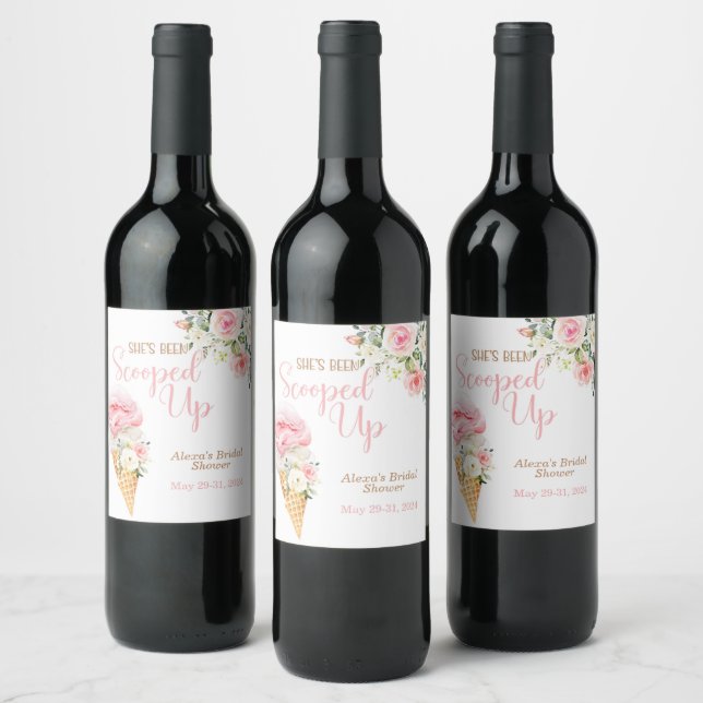 She's Been Scooped Up Wine Bottle Label - Custom (Bottles)