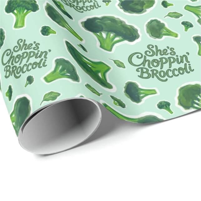 She's Choppin' Broccoli Gen X Humor Novelty Wrapping Paper (Roll Corner)