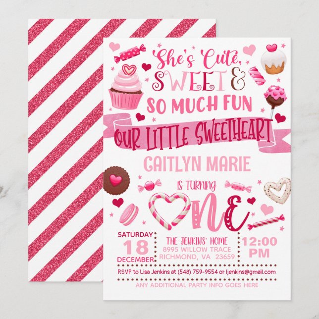 She's Cute, She's Sweet and So Much Fun Invitation (Front/Back)