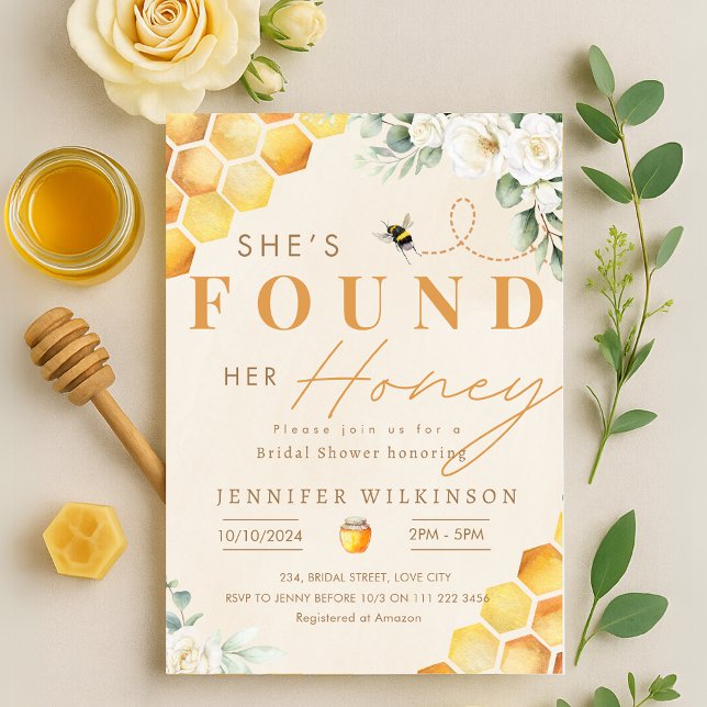 She's Found Her Honey Bee Bridal Shower Invitation (She's Found Her Honey Bee Bridal Shower Invitation)