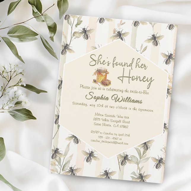 She's found her honey bees honeycomb bridal shower invitation (Creator Uploaded)
