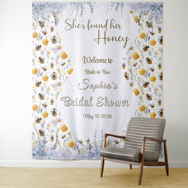 She's Found Her Honey Bridal Shower Backdrop (In Situ)