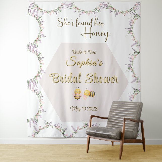 She's Found Her Honey Bridal Shower Backdrop (In Situ)