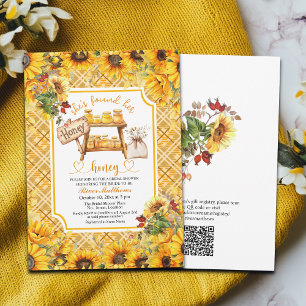 Shes Found Her Honey QR Code Bridal Shower Invitation