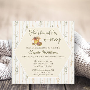 She's found her honey stripes bridal shower invitation