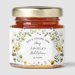 She's Found Her Honey Yellow Floral Bridal Shower Jar Favors