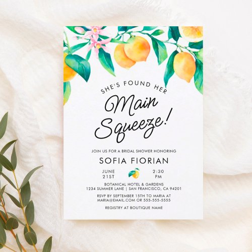 Shes Found Her Main Squeeze Bridal Shower Invite