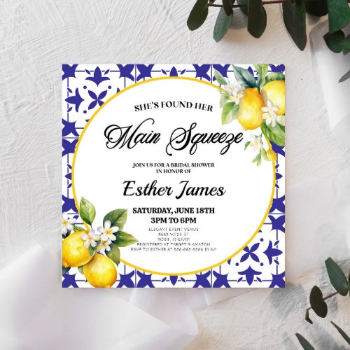 Shes Found Her Main Squeeze Lemon Bridal Shower Invitation