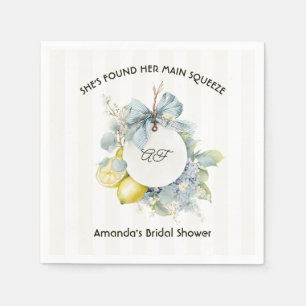 She's Found Her Main Squeeze Lemon Bridal Shower Napkins