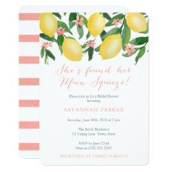 She's Found Her Main Squeeze Lemons Bridal Shower Invitation