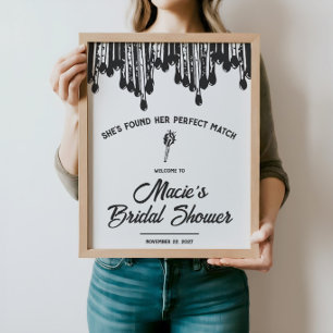 She's Found her Perfect Match Bridal Shower Poster