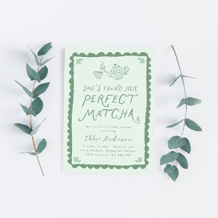 She's found her Perfect Matcha Bridal Shower Invitation