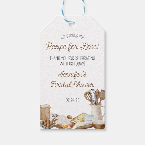 Shes Found her Recipe for Love Bridal Shower Gift Tags