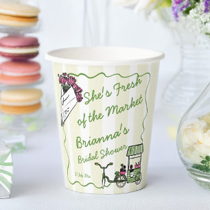 She's fresh of the market bridal shower custom paper cups