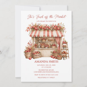 She's Fresh Off the Market Apple Bridal Shower Invitation