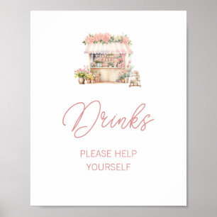She's Fresh Off the Market Bridal Shower Drinks Poster