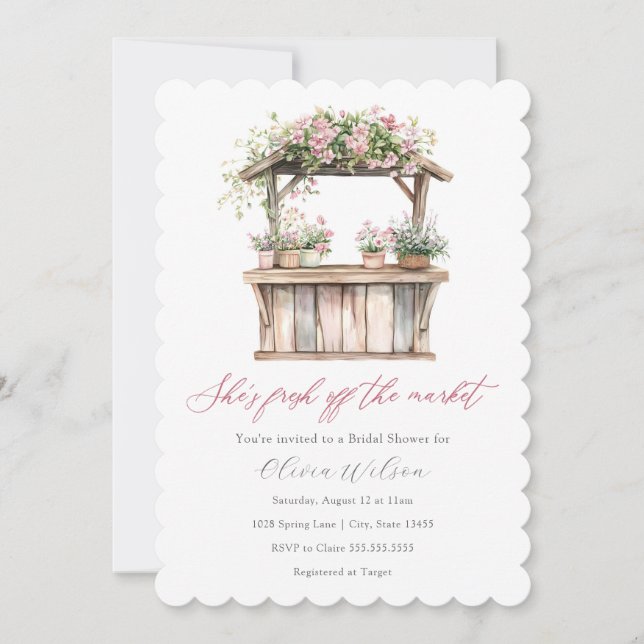 She's Fresh off the Market Bridal Shower Invitation (Front)