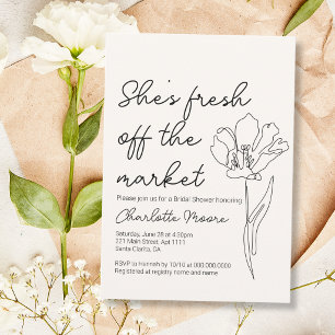 She's Fresh Off The Market Bridal Shower Invitation