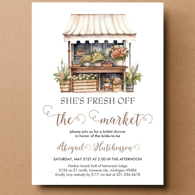 She's Fresh off the Market Bridal Shower Invitation (Creator Uploaded)