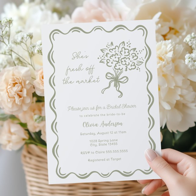 She's Fresh off the Market Bridal Shower Invitation (Creator Uploaded)