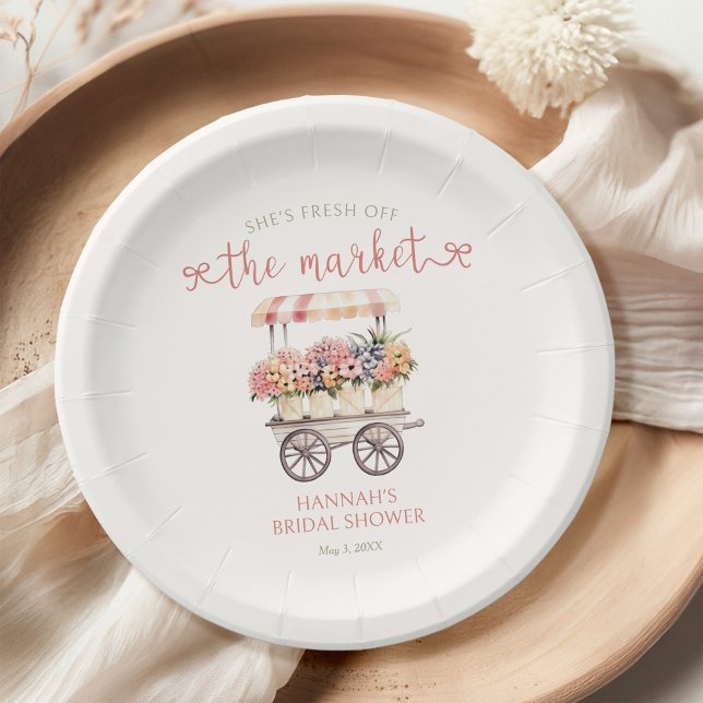 She's Fresh Off The Market Bridal Shower Paper Plates (Creator Uploaded)