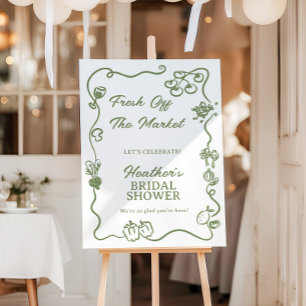 She's Fresh Off The Market Bridal Shower Sign