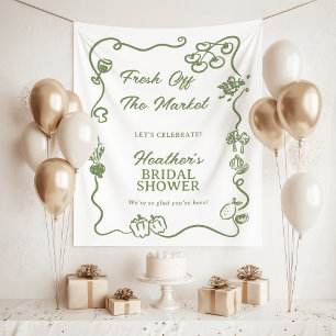 She's Fresh Off The Market Bridal Shower Sign Tapestry