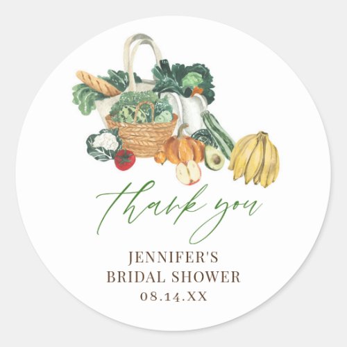 Shes Fresh Off The Market Bridal Shower Thank You Classic Round Sticker