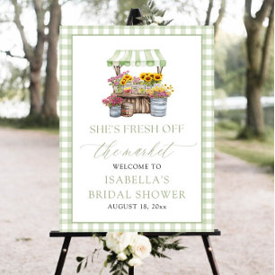 She's Fresh Off the Market Bridal Shower Welcome Foam Board