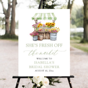 She's Fresh Off the Market Bridal Shower Welcome Foam Board