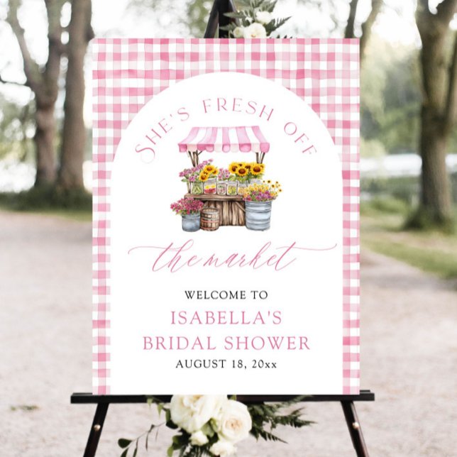 She's Fresh Off the Market Bridal Shower Welcome Foam Board (Watercolor She's Fresh Off the Market Bridal Shower Welcome Poster)