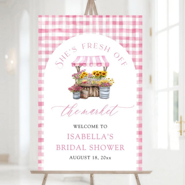 She's Fresh Off the Market Bridal Shower Welcome Foam Board (Watercolor She's Fresh Off the Market Bridal Shower Welcome Poster)