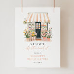 Shes Fresh Off The Market Bridal Shower Welcome Poster<br><div class="desc">She's Fresh Off The Market | Flower Market Bridal Shower Welcome Sign | A fun fresh design for your Bridal Shower. Matching invitation available.</div>