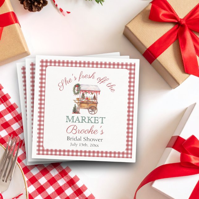 She's fresh off the market christmas Bridal Shower Napkins (Creator Uploaded)