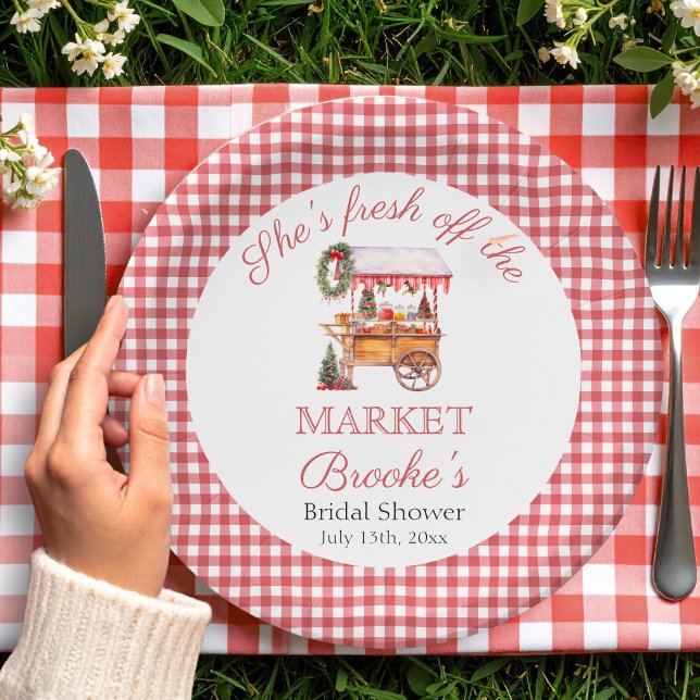 She's fresh off the market christmas Bridal Shower Paper Plates (Creator Uploaded)