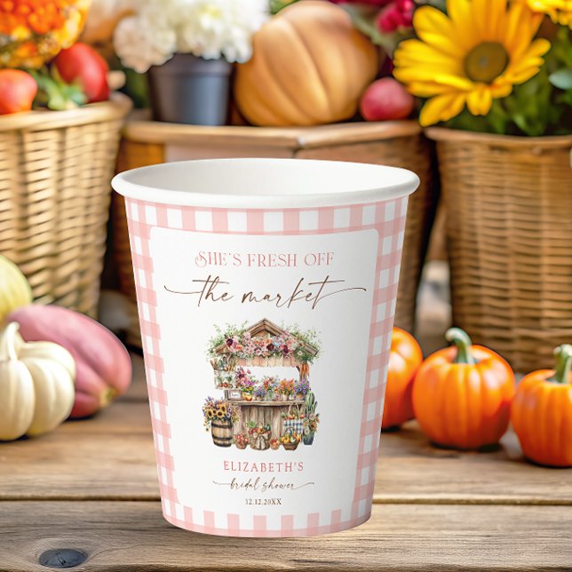 She's Fresh Off the Market Fall Bridal Shower Paper Cups (Creator Uploaded)
