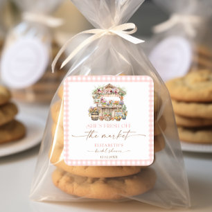 She's Fresh Off the Market Fall Bridal Shower  Square Sticker