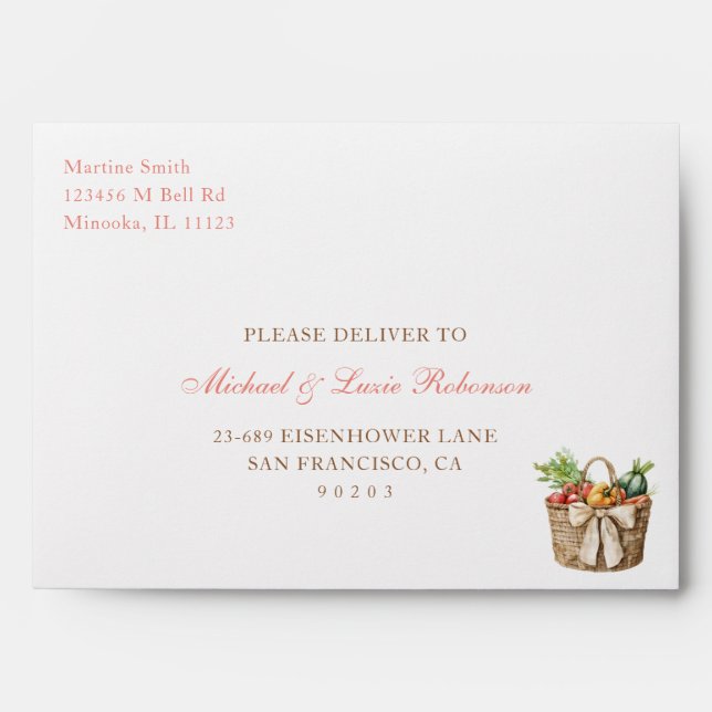 She's Fresh Off the Market Floral Bridal Shower Envelope (Front)