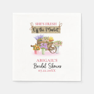 SHE'S FRESH OFF THE MARKET FLORAL WELCOME SIGN NAPKINS