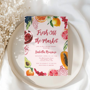 She's Fresh Off the Market Pink Bridal Shower Invitation