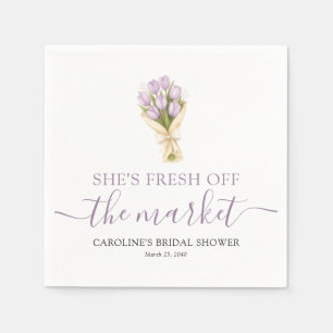 She's Fresh Off The Market Tulips Bridal Shower Napkins