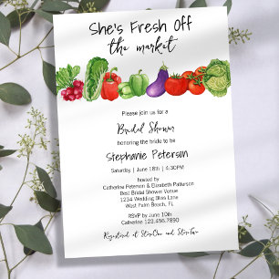 She's Fresh Off the Market Vegetable Bridal Shower Invitation