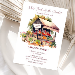 She's Fresh Off the Market Veggie Bridal Shower Invitation