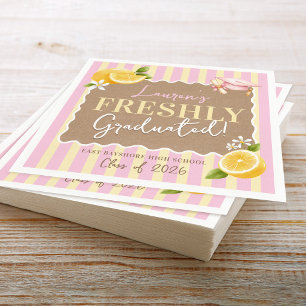 She's FRESHLY Graduated Lemons Graduation Party Napkins