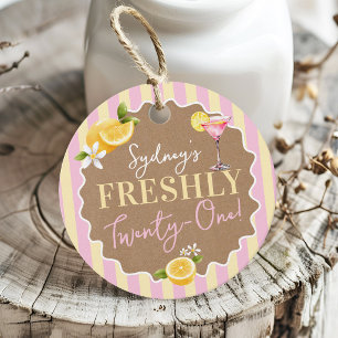 She's FRESHLY Twenty-One Lemons 21st Birthday Favor Tags