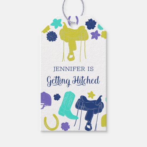 Shes Getting Hitched Fun Equestrian Bridal Shower Gift Tags