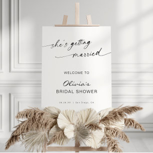 She's Getting Married Bridal Shower Welcome  Foam Board