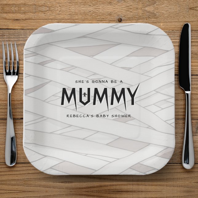 She's Gonna Be a Mummy Halloween Baby Shower Paper Plates (She's Gonna Be a Mummy Halloween Baby Shower Paper Plates
)